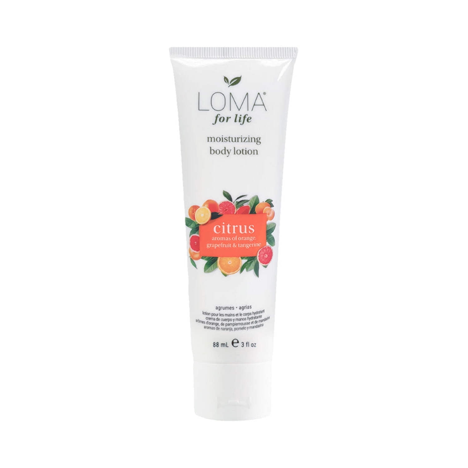 LOMA Hand and Body Lotion, Moisturizing Lotion with Aloe Vera Gel, Citrus, 3 fl oz