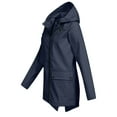 thumbnail image 4 of Hanerdun Women Pocket Rain Jacket Female Waterproof Raincoats Windbreaker Black XL, 4 of 5