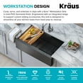 thumbnail image 4 of Kraus Kore Workstation 33 inch Farmhouse Modern Flat Apron Front 16 Gauge Stainless Steel Single Bowl Kitchen Sink in PVD Gunmetal Finish with Accessories, 4 of 18