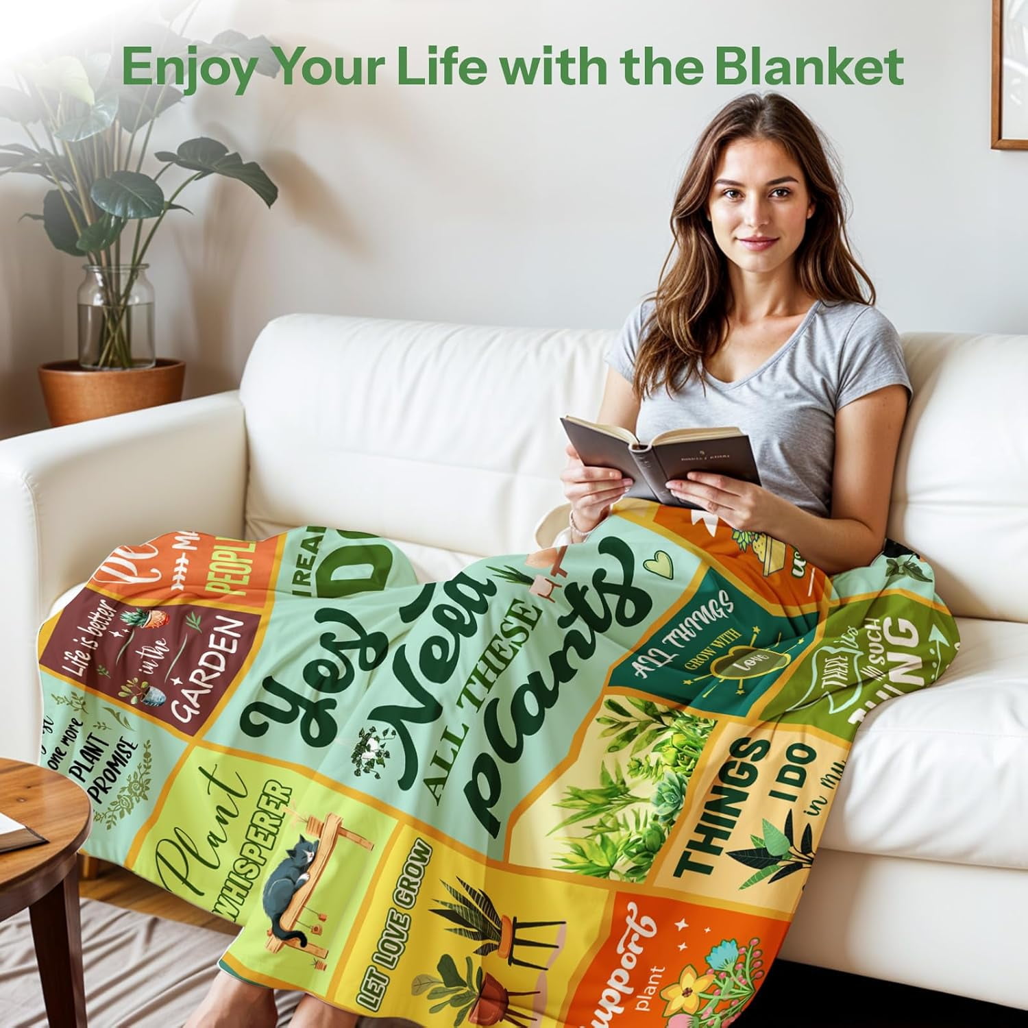 Gardening Gifts for Women, Plant Gifts for Women, Plant Gifts for Plant Lovers, Plant Lover Gifts for Women, Plant Blanket for Plant Lover Mom Grandma on Mothers Day Thanksgiving Christmas
