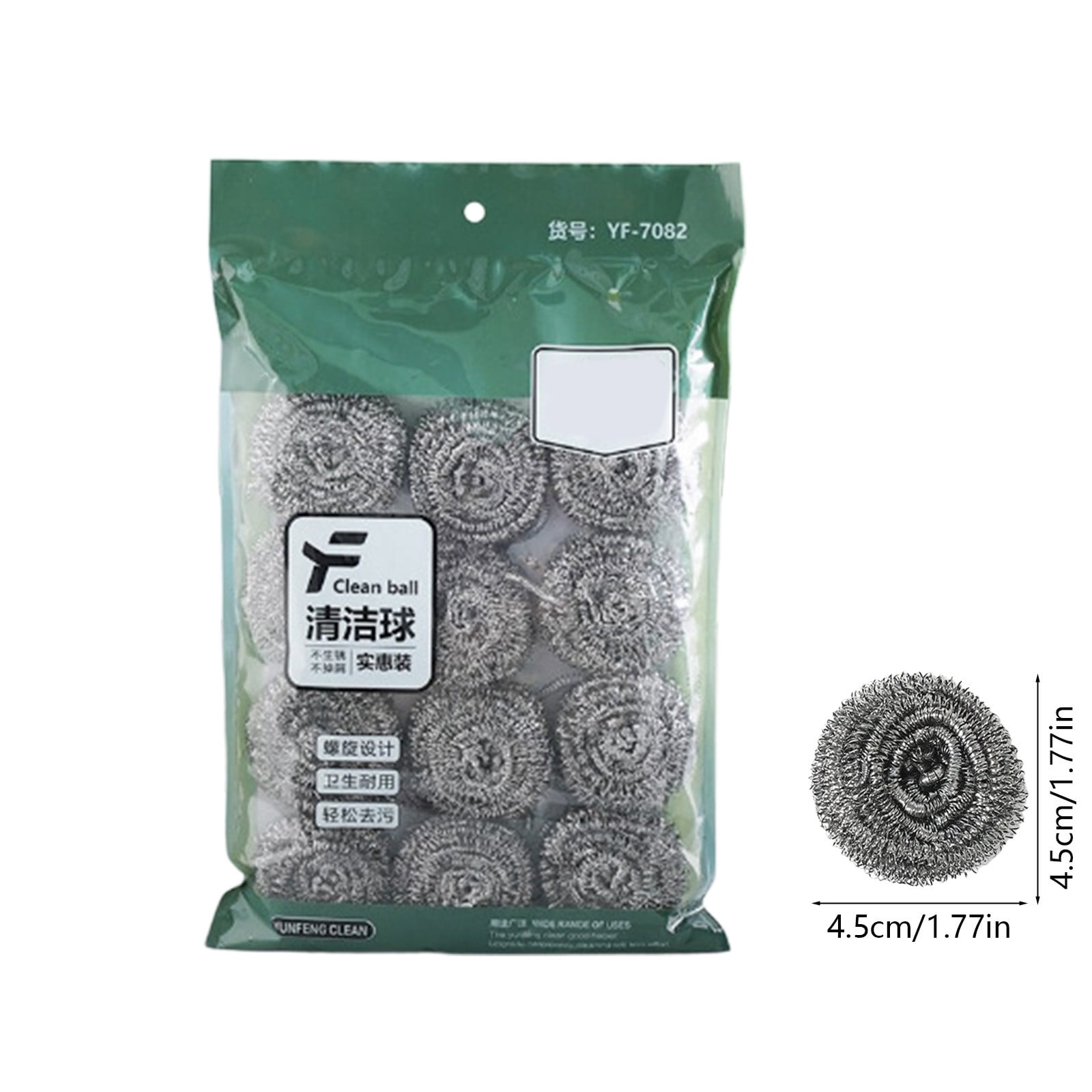 Lunxisen 16 Pcs Duty Stainless Steel Scrubber Set Long Short HandleWool Pads, Cast Iron Pot Scrubber for Dishes, Pans, Grills, Balls Wire Brush