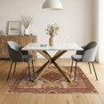 thumbnail image 3 of ODIKA 5'x7' Washable Area Rug Pink Circle Cottagecore Deep Beige Embellished Velvet Boho Retro for Small Living Room, Bedroom, Easy Care, Non-Shedding, Pet Friendly, 3 of 7