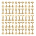 thumbnail image 2 of Round Brass Rivets Screws, 50Pcs DIY Leather Crafting Bookbinding Flat Head Slot Set for Belts Handbags Hats Albums Notebooks, 2 of 7