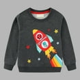 thumbnail image 2 of CYRBOKO Toddler Boys Sweatshirts, Crew Neck Cotton Pullover Lightweight Fall Long Sleeve Tops Dark Gray Size 2-3 T, 2 of 4