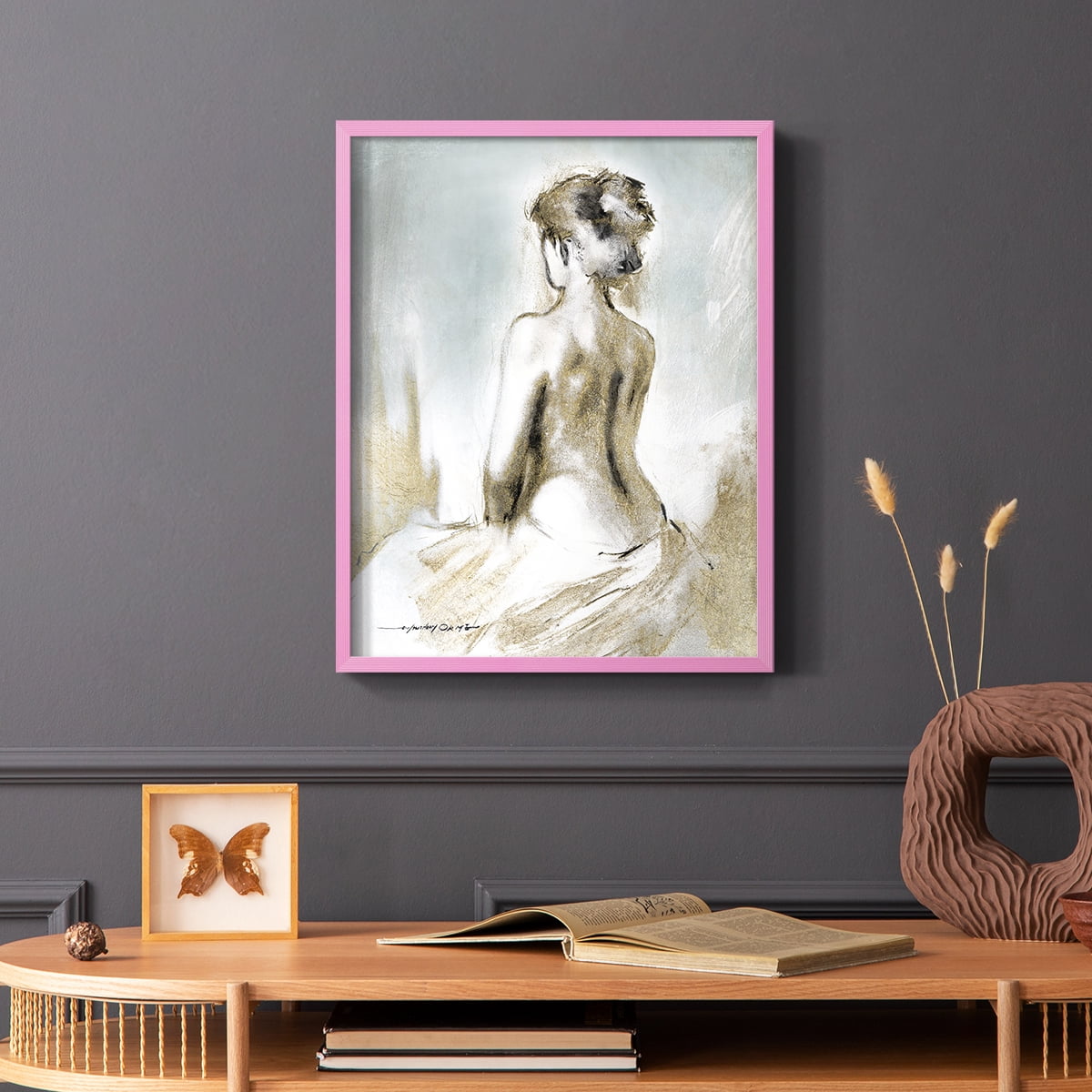 Figure in Golden Light II in Paper Solid Wood 11 x 14 Framed Print