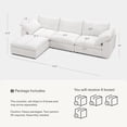 thumbnail image 3 of Vorthio 110.2" Cloud Couch Oversized Modular Sectional Sofa, 3 Seater with Ottoman, Modern L Shaped Comfy Sofa, Wide & Deep Seat Couches with Metal Frame, White, 3 of 10