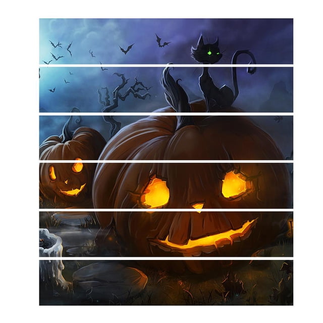 6pcs de Escalera/Pared, Artículos de Bricolaje de Halloween, Etiquetas Engomadas de Escalera Estilo-12