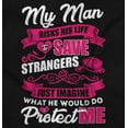 thumbnail image 2 of Brave Boyfriend Risk Life Couple Love Womens Fitted Plus Size Graphic Tee Brisco Brands 2X, 2 of 5