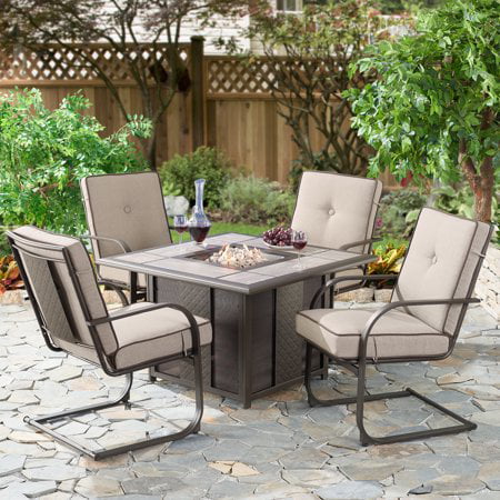 Better Homes Gardens Everson 5 Piece Square Fire Pit And Motion Lounge Chair Set Com - Better Homes Gardens Everson Rectangular Patio Dining Table
