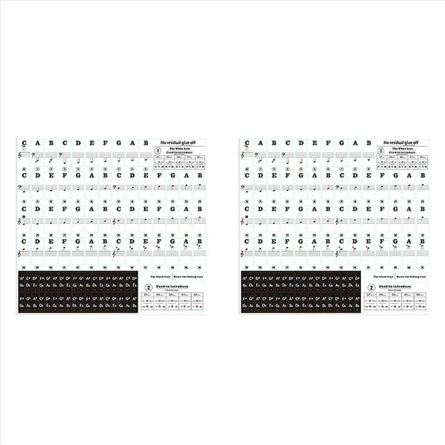 2X 88 Teclas 61 Teclas 54 Teclas Pegatinas de Teclado de Piano Transparente Teclados Electrónicos Pegatinas Pestañas Notas Musicales Pegatinas de Teclas