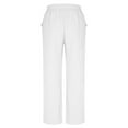 thumbnail image 5 of Taqqpue Mens Linen Pants Printed Elastic Waist Drawstring Long Trousers Loose Fit Casual Straight Leg Pants with Pockets, 5 of 6