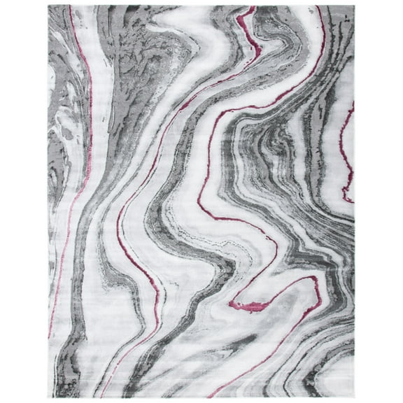 SAFAVIEH Craft Angjelko Abstract Area Rug, Grey/Wine, 9' x 12'