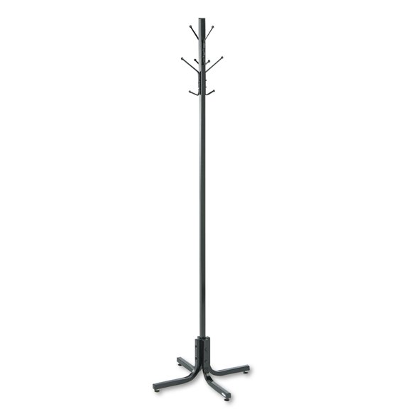 Safco Products Metal Costumer, Four Ball-tipped Double-hooks, 21 w x 21 d x 70 h, Black