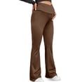 thumbnail image 7 of KANG Fashion Women's High-Waisted Maternity Yoga Pants Crossed Support Belly Band Flattering Flared Leg Design Soft Stretchy Comfortable Prenatal Workout Leggings Coffee L, 7 of 7