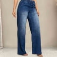 thumbnail image 5 of Avirosel Women's Baggy Wide Leg Jeans Elastic High Waist Drawstring Straight Leg Denim Pants Casual Denim Trousers with Pockets, 5 of 5