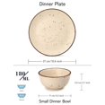 thumbnail image 3 of Handcrafted Ceramic Solid Dinner Set Of 12, Beige | 6 Serving Dinner Plates, 10.6 Inch Each + 6 Small Dinner Bowls, 180ml Each | Stoneware - Dinnerware | Microwave & Dishwasher Safe, 3 of 5