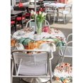 thumbnail image 4 of Outdoor Tablecloth with Umbrella Hole and Zipper, Green Orange Pumpkins Fall Round Table Cloth 60 Inch Waterproof Tablecloth, Botanical Thanksgiving Vintage Picnic Table Cover for Patio Camping, 4 of 7