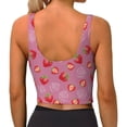 thumbnail image 4 of Uemuo Cute Strawberry Pattern Women's Sports Bra - High Impact Support, Breathable, and Comfortable Athletic Bra for Running, Yoga, and Workouts, 4 of 9