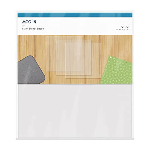 Square Blank Stencil Material Mylar Template Sheets for Stencils 20 Pieces Blank Mylar Templates 4 mil Clear Stencil Sheets 12 X 12 Inch Craft Plastic 