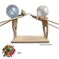 thumbnail image 1 of Handmade Wooden Whack a Balloon Party Games Balloon Bamboo Man Battle Fencing Puppets, Battle Game Toys Gifts, 1 of 4