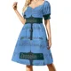 thumbnail image 2 of Vestido de manga corta con estampado de piel de serpiente sintética, traje de verano para mujer, vestidos de mujer, falda de mujer, vestidos para fiesta de boda., 2 of 7