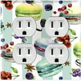 thumbnail image 1 of Metal Light Switch Plate Cover Macaron Fruits and Spices French Desserts CAK022, 1 of 13