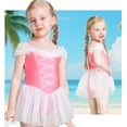 thumbnail image 3 of One Piece Swimsuit for Toddler Girls Pink Aurora Princess Swimming Costume Bathing Suit Kids 3-8 Years, 3 of 7