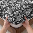thumbnail image 3 of Twin Sze Fitted Sheet Set - Black and White 2 Piece Bedding Sets 16" Deep Pocket Fitted Sheet with 1 Pillowcase, Modern Luxurious Geometric Abstract Art Brushed Microfiber Hotel Luxury Bed Sheets, 3 of 9