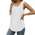 thumbnail image 3 of Fanxing Comfy Tank Tops for Women Summer Loose Fit Sleeveless T Shirts Solid Color Pocket Camisoles White,XXL, 3 of 7