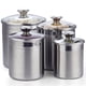 thumbnail image 1 of Cooks Juego de botes de almacenamiento de alimentos de acero inoxidable estándar, recipientes herméticos grandes de 4 piezas de 1.6qt/2.5qt/3.5qt/5qt con tapa de vidrio para té, café, azúcar, harina, Cooks Standard NA, 1 of 7