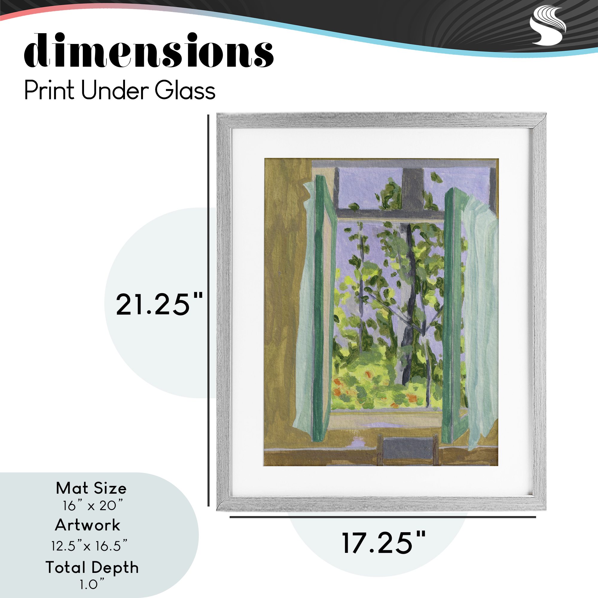 A Seat For Spring Gray Framed Print Under Glass, design by Melissa Wang