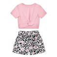 thumbnail image 2 of 8-12T SILVERCELL Girl's Summer 2 Piece Twist Front Crop Tops with Bow Belted Short Set, 2 of 7