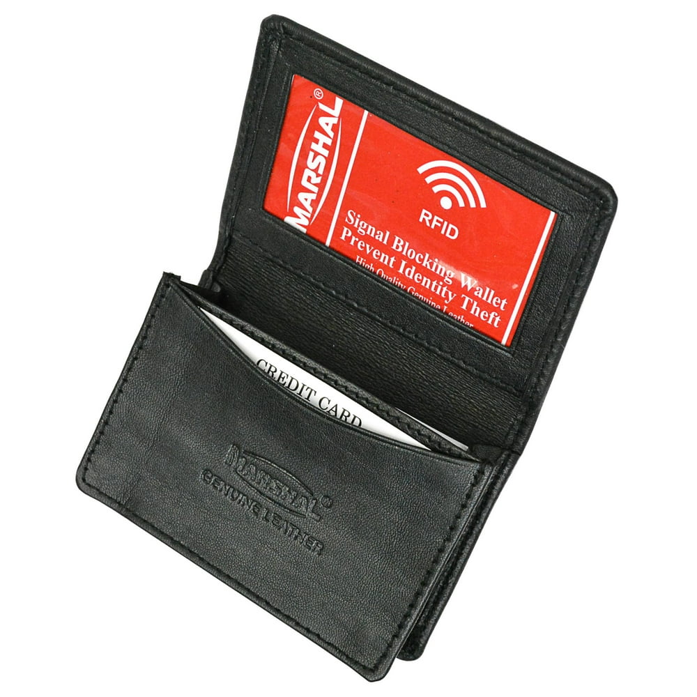 Marshal Wallet RFID Mens Slim Front Pocket Wallet Genuine Leather
