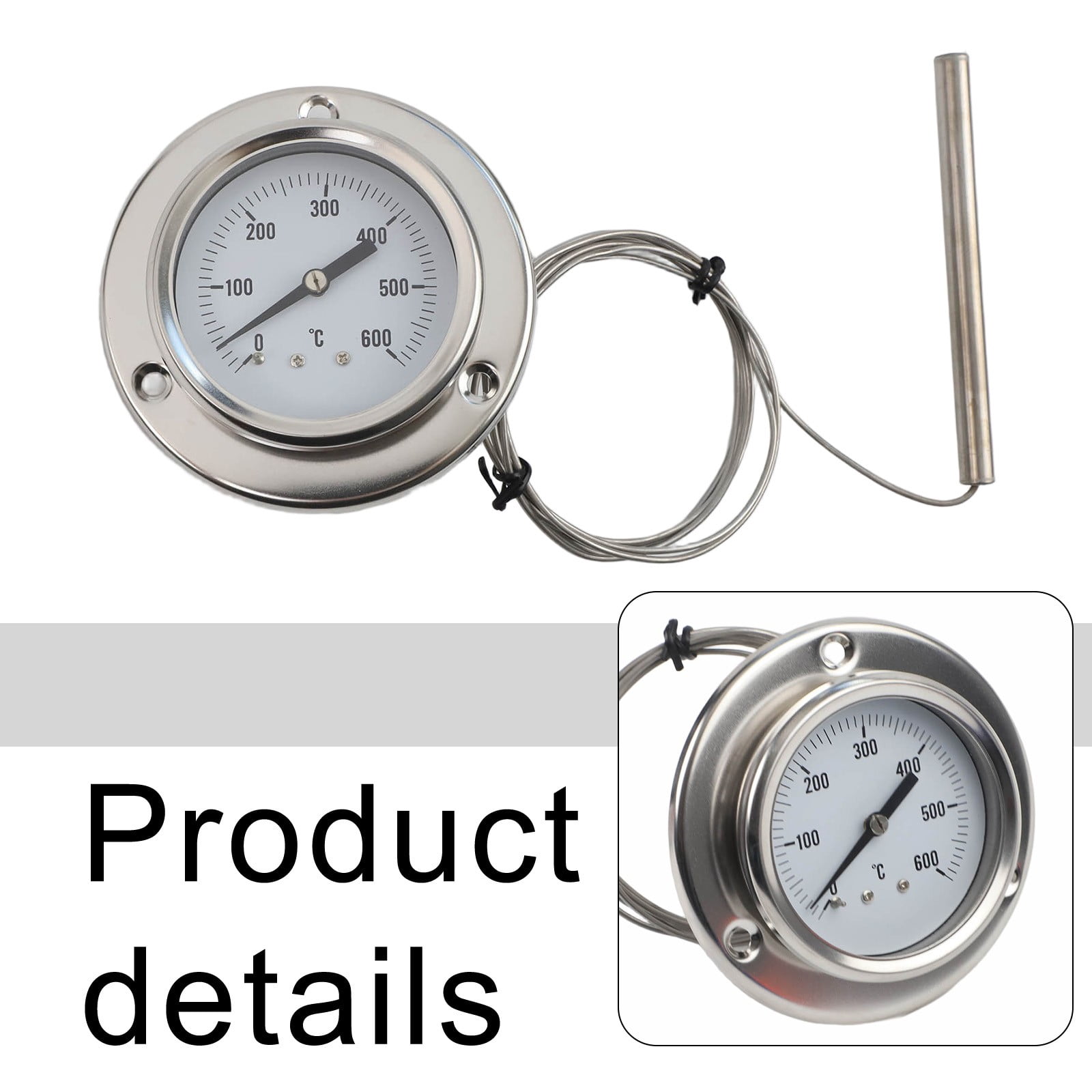 Wodtesl Oven Thermometer with Stainless Steel Probe for Kitchen and Industrial Use