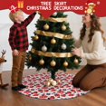 thumbnail image 5 of 36 Inch Christmas Tree Skirt – Velvet Plush Tree Mat, Soft Thickened Polyester with Red Ties, Single-Sided Printing, Available in 30in/36in/48in, Perfect for Holiday Xmas Tree Decoration, 5 of 7