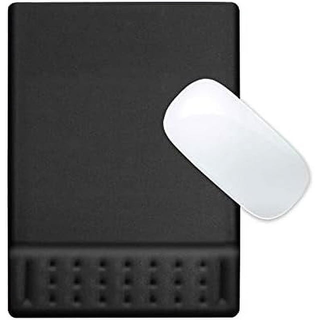 Ergonomic Padded Mouse Pad with Wrist Rest Memory Foam Soft Comfortable Wrist Rest Support Cushion for Office, Computer, Laptop, Mac Typing and Wrist Pain Relief and Repair (Mouse pad, Black)