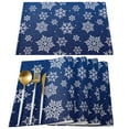 Christmas Snowflake Texture Blue Table Runner Mats Wedding Coffee Decor