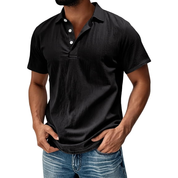 Breeze Capri Polo Shirt for Men Summer Short Sleeve Waffle Shirt Classic Collared Golf Polo Shirt
