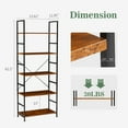 thumbnail image 3 of EDX Bookcase, 5 Tier Book Shelf, Storage Shelf, Classic Modern Bookcase for CDs, Movies, Books, Industrial Bookcase for Home Office, Living Room, Kitchen, Bedroom, Rust Brown, 3 of 9