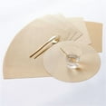 thumbnail image 2 of XmhyTop-A D-shaped Place Mats 1 Set 43*29cm Heat Resistant PVC Placemats, D-shaped Dining Table Mats for Round Tables,Gold, 2 of 4