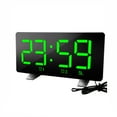 thumbnail image 2 of LED Radio Alarm Clock 7 Inch Display FM Double Alarm Snooze USB Charging 4 Level Brightness Power Off Memory 15 Channel Storage Speaker Bedroom Office Electronic Time Display, 2 of 5