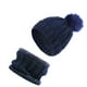 thumbnail image 5 of Minnieouse Gorro de invierno Gorros Gorro engrosado Bufanda Cuello de piezas Azul oscuro Type2 NO2, 5 of 6