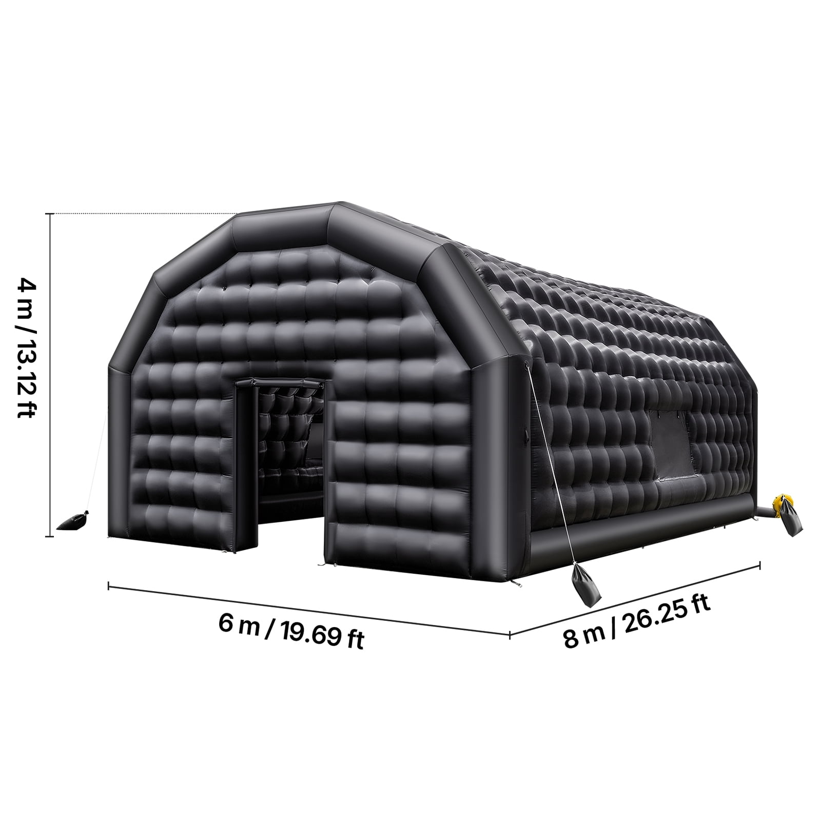 KFFKFF Inflatable Nightclub, 26.2 x 19.7 x 13.1 ft Party Tent with 1100W Blower & Sandbag, Ventilated Blow-up Event Space with 2 Windows, Air Cube House for Celebrations and Gatherings