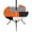 Orange Gray Black, variant on Round Outdoor Tablecloth with Umbrella Hole and Zipper, Navy Blue Black Grey Tablecloth with Elastic Waterproof, Modern Irregular Geometric Abstract Patio Table Covers for 55" - 60" Pool Tables