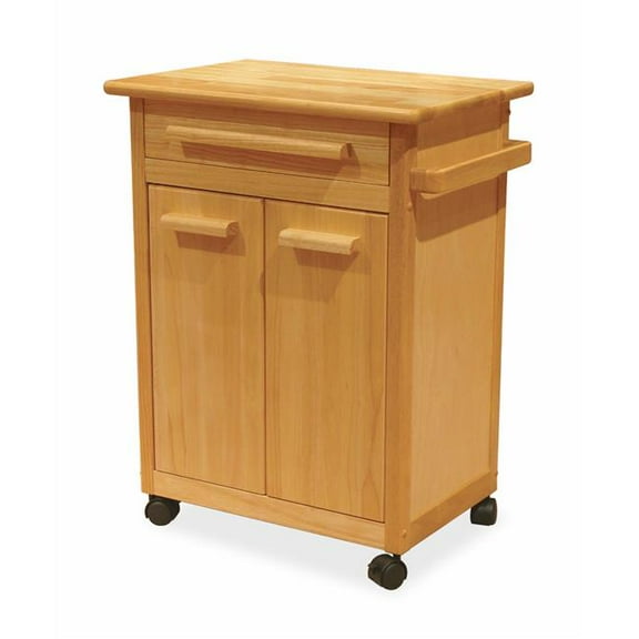 Beech Kitchen Cart One Drawer Cabinet for Storage with One Shelf