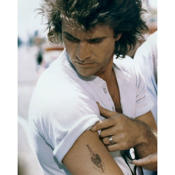 Mel Gibson In Lethal Weapon As Riggs Showing His Arm Tattoo 24X36 Classic Hollywood Poster