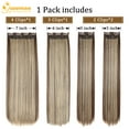 thumbnail image 5 of Creamily 4 PC Clip in Hair Extensions 20" Straight Long Extensions for Women Synthetic Hairpiece (Brown Mixed Blonde), 5 of 8