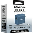 thumbnail image 3 of Liquipel Powertek 20W A/C Combo Wall Charger Woven - Blue, 3 of 7