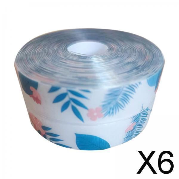 6x Tira de Calafateo Cinta de Sellado Impermeable 1MX3.8cm Pegatinas de Costura para Huecos de Inodoro Sellador de Azulejos de Ducha Sellador para Bañ 6 piezas
