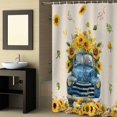 thumbnail image 2 of Fabric Shower Curtain, Summer Blue Truck with Sunflowers Beige Shower Curtains with 12 Hooks Waterproof Machine Washable Bath Curtains for Bathroom, 54 x 78in, 2 of 6
